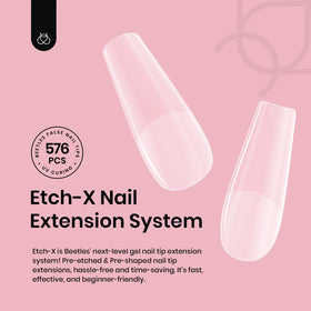 beetles Gel Nail Tips Short Coffin 576 PCS assorted sizes