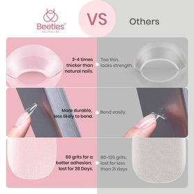 beetles Gel Nail Tips Short Coffin 576 PCS close-up view