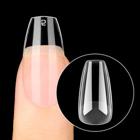 beetles Gel Nail Tips Short Coffin 576 PCS with nail art tools