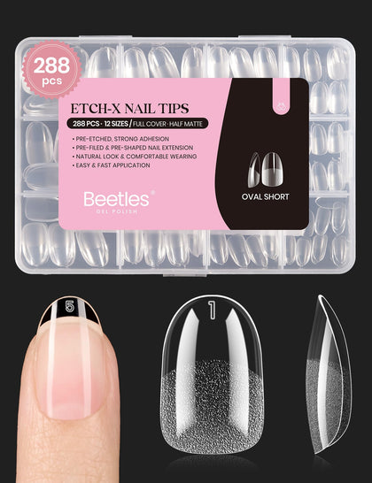 beetles Gel Nail Tips Short Oval 288PCS packaging front view
