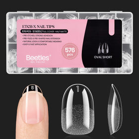beetles Gel Nail Tips Short Oval 576Pcs package front view