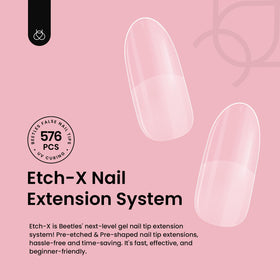 beetles Gel Nail Tips Short Oval 576Pcs showing different sizes