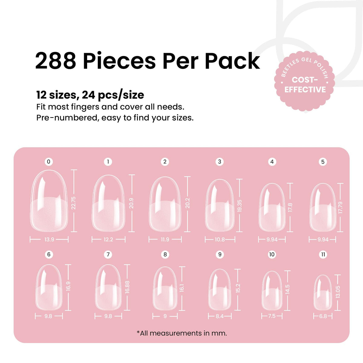 beetles Gel Nail Tips Short Oval tips with nail glue