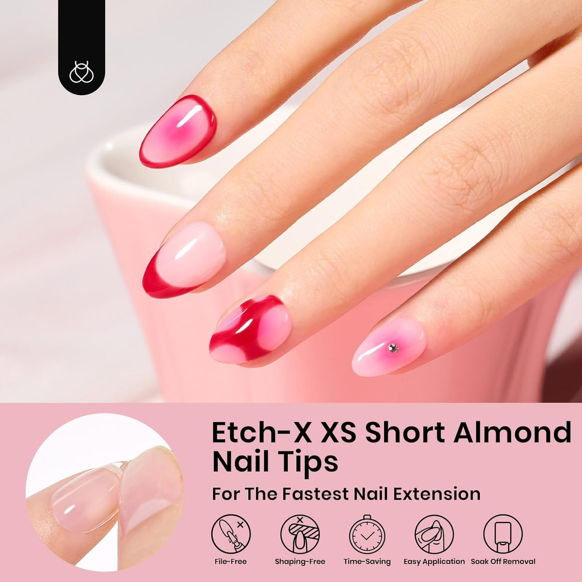 Beetles Gel Nail Tips showcasing natural look