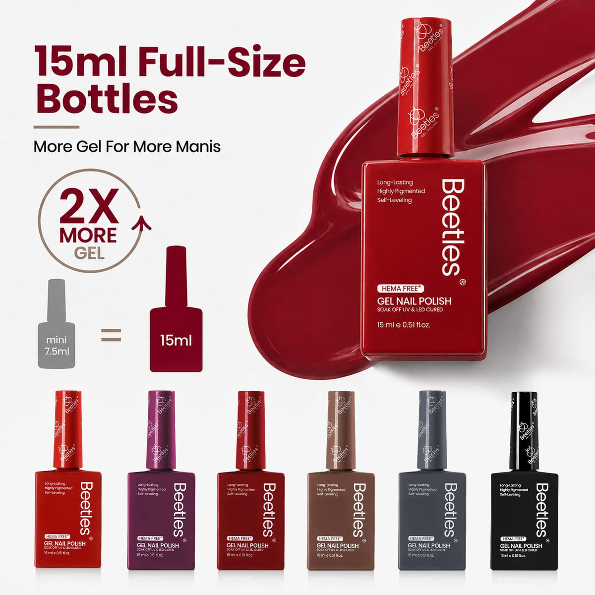 beetles Gel Polish 15ml gray bottle close-up