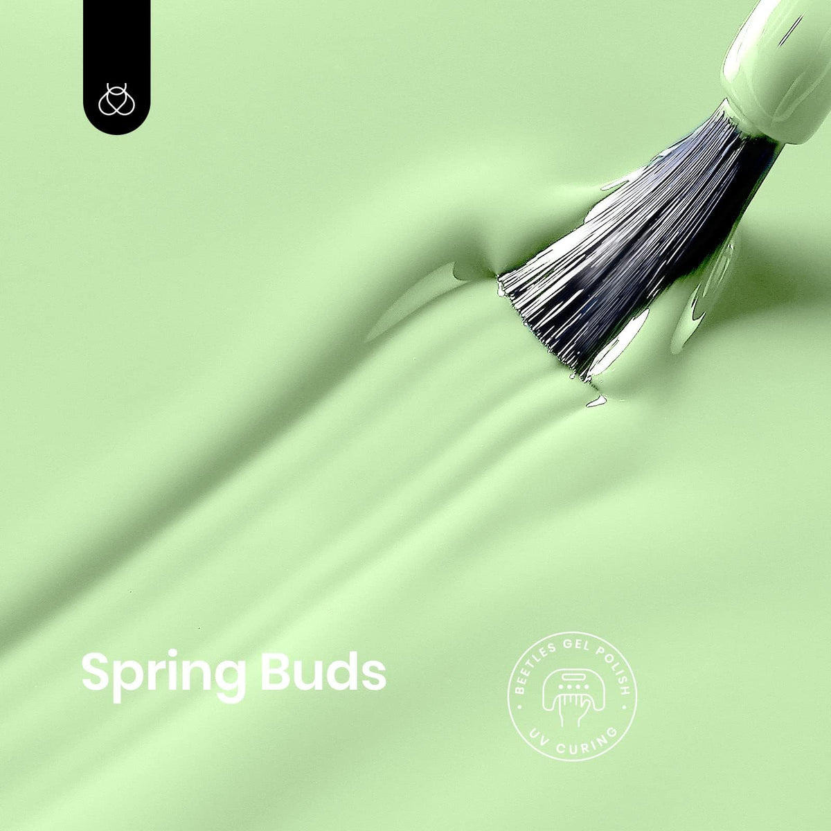 beetles Gel Polish 15ML green gel nail polish Spring Buds brush close-up