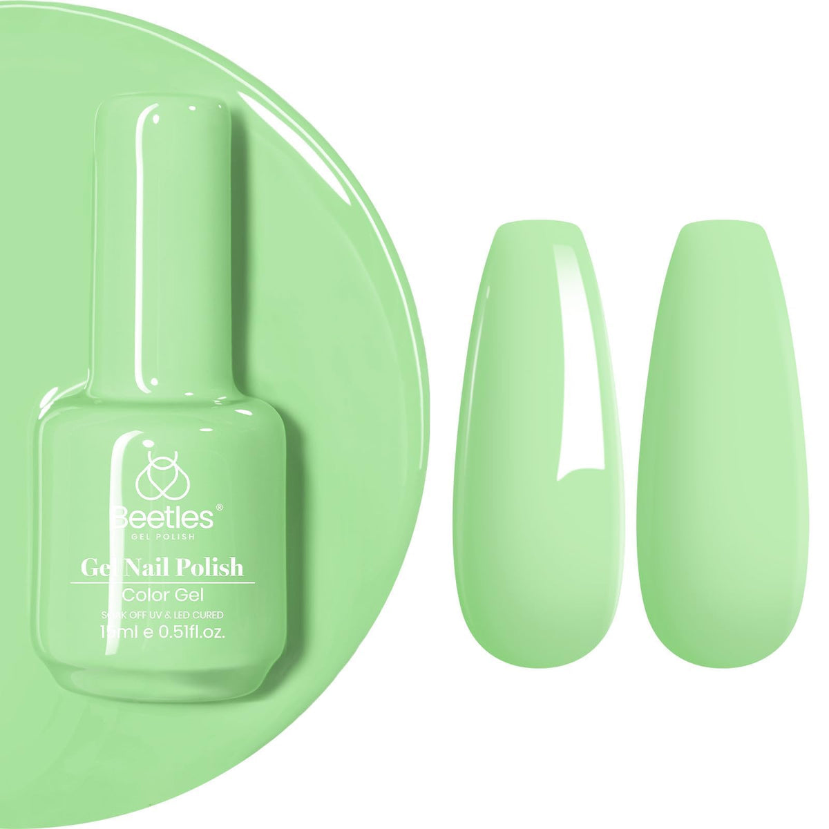 beetles Gel Polish 15ML green gel nail polish Spring Buds front view