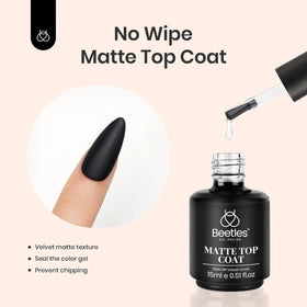 beetles Gel Polish 15ml Matte Gel Top Coat bottle front view