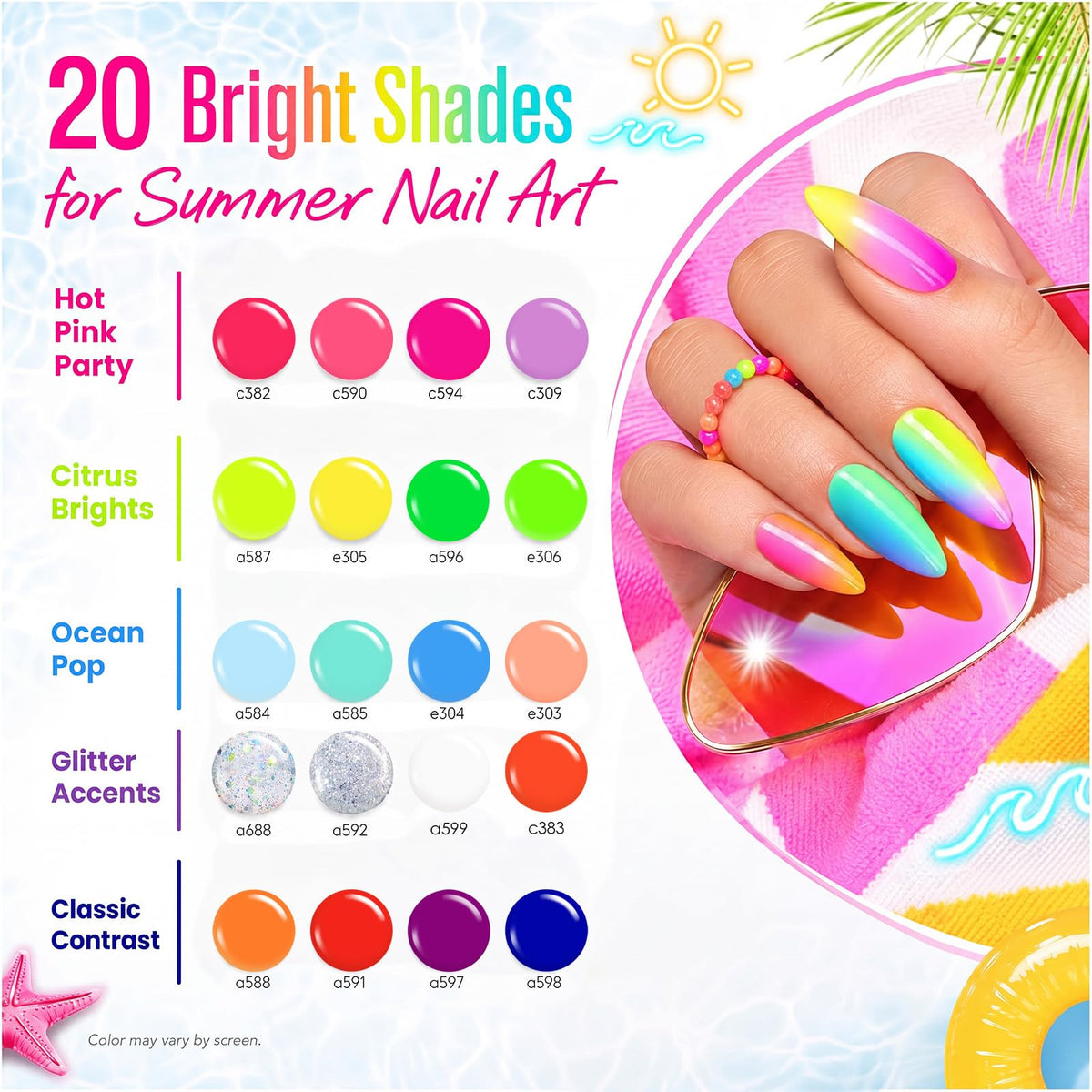 beetles Gel Polish 20 vibrant colours with mini bottles
