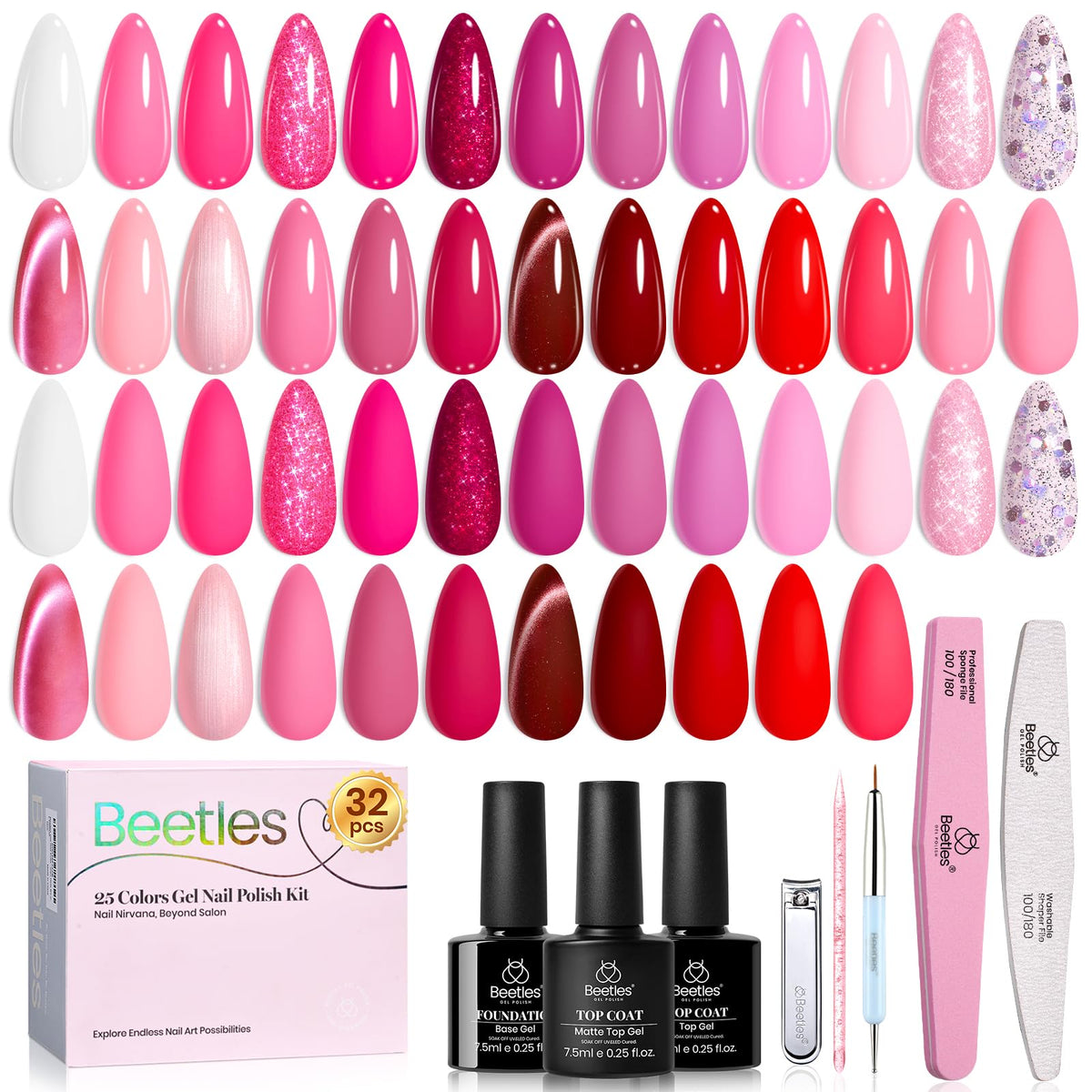 beetles Gel Polish 25 Colors Set with various shades