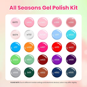 beetles Gel Polish 25 vibrant gel polish bottles arranged