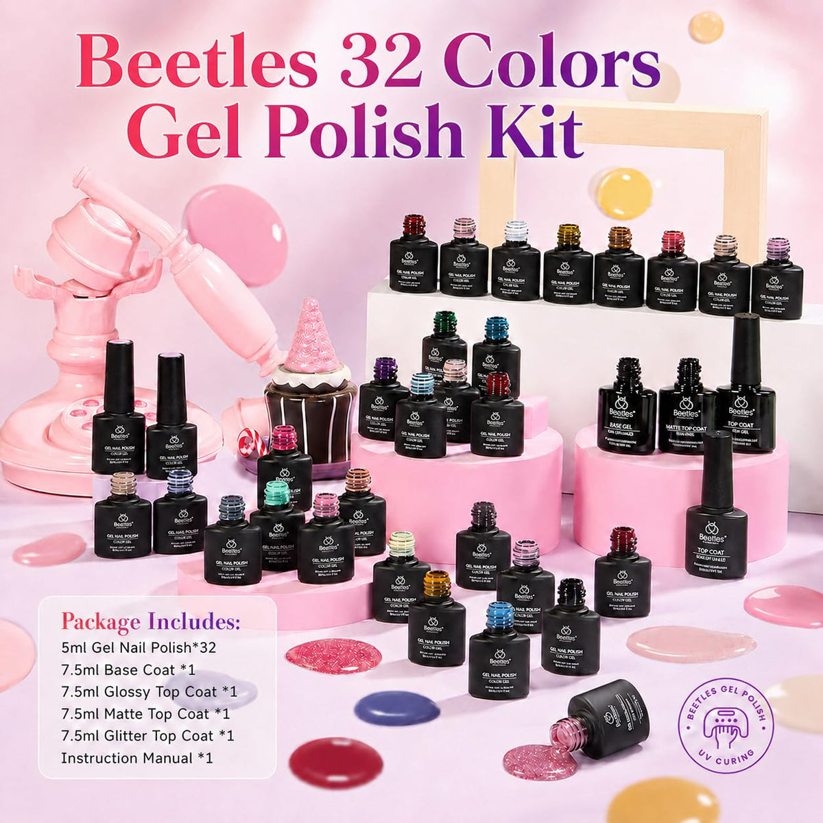 beetles Gel Polish 32 Colors Fall Set in use on nails
