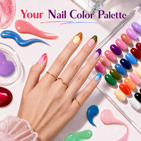 beetles Gel Polish 32 Colors Fall Set showing glossy and matte top coats
