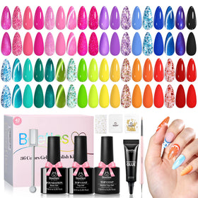 beetles Gel Polish 36-Color Kit front view with vibrant shades