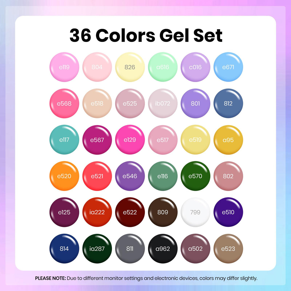 beetles Gel Polish 36 colors in premium gift box