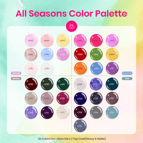beetles Gel Polish 36 colors mini bottles with top coats