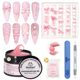 beetles Gel Polish 3D Gel Nail Art Kit front view with pink builder gel
