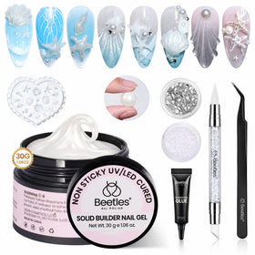 beetles Gel Polish 3D Gel Nail Art Kit Pearl White jar front view