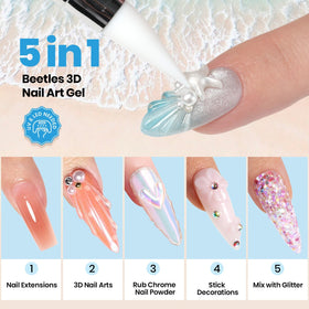 beetles Gel Polish 3D Gel Nail Art Kit with sculpting pen and mold