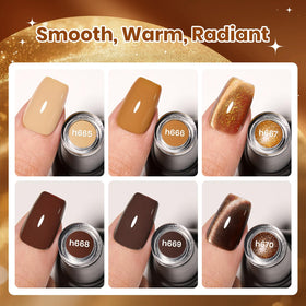 beetles Gel Polish 4 solid shades and 2 cat eye shades