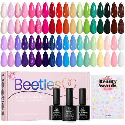 beetles Gel Polish 40 PCS Verse of Flower Gel Nail Polish Set front view