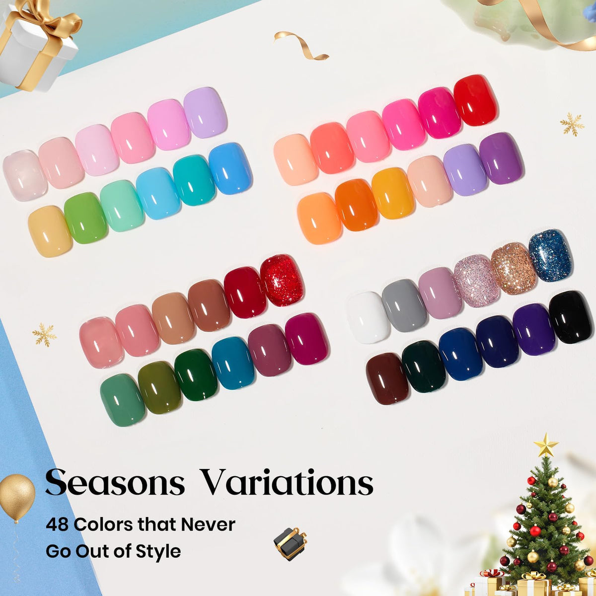 beetles Gel Polish 48 Colors Gel Nail Polish Set gift-ready packaging