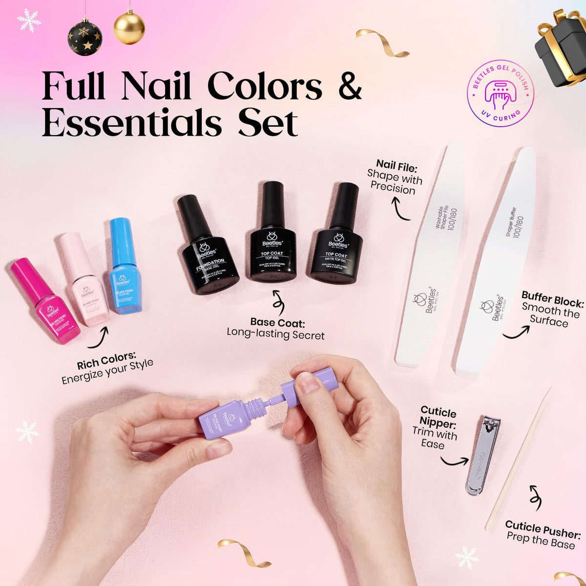 beetles Gel Polish 48 Colors Gel Nail Polish Set vibrant colours display