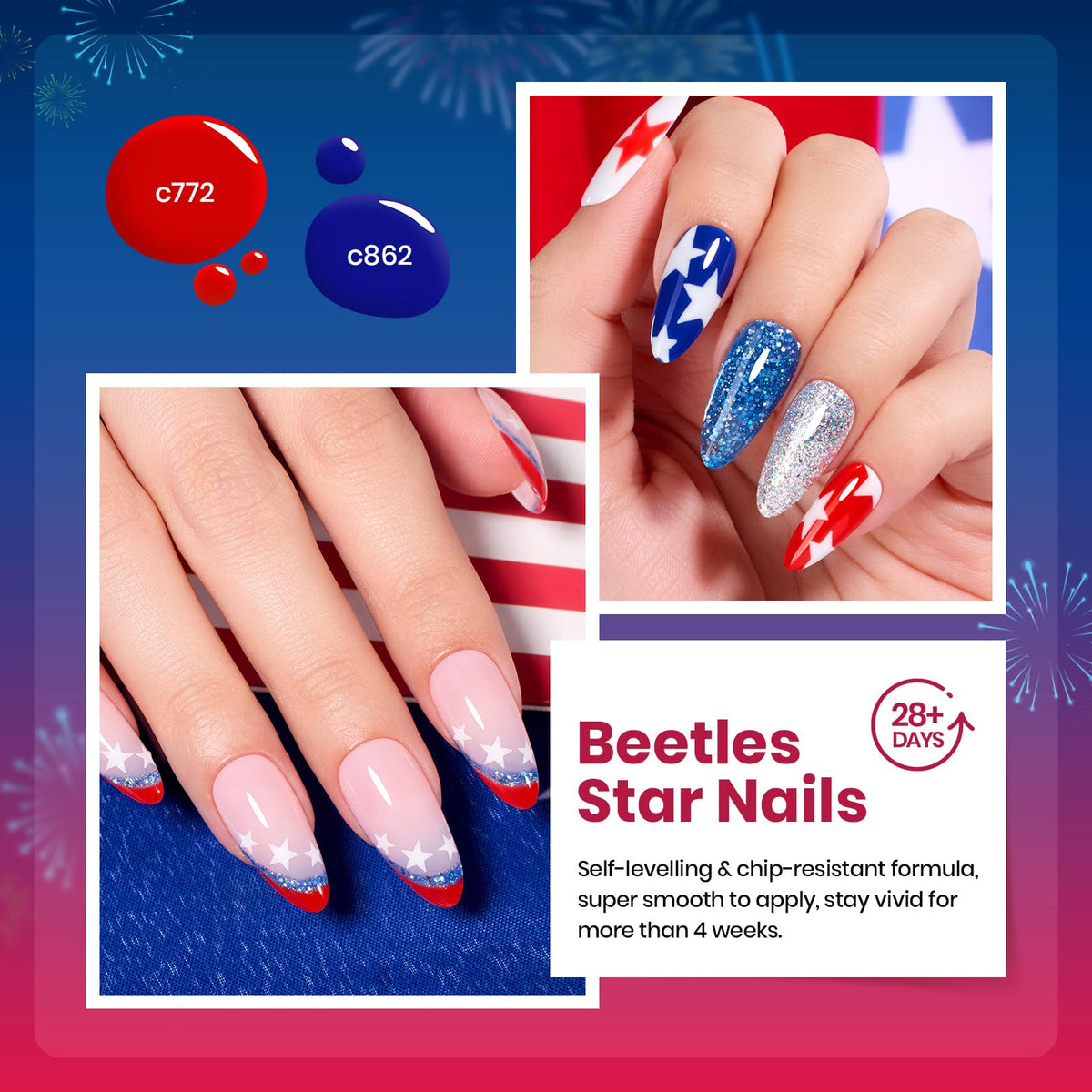 beetles Gel Polish 4th of July blue gel nail polish bottle