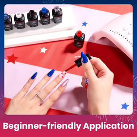 beetles Gel Polish 4th of July festive nail art design