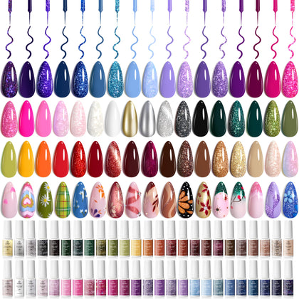 beetles Gel Polish 50 Colors Gel Liner Nail Art Polish Set front view