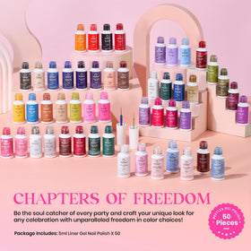 beetles Gel Polish 50 Colors Gel Liner Nail Art Polish Set with various colours