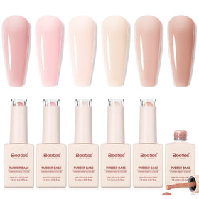 beetles Gel Polish 6 Colors Rubber Base Gel Nail Polish Set front view