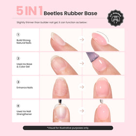 beetles Gel Polish 6 Colours Rubber Base Gel Nail Polish application on nails