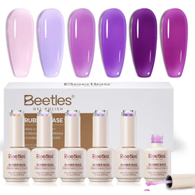 beetles Gel Polish 6 Colours Rubber Base Gel Nail Polish Set front view
