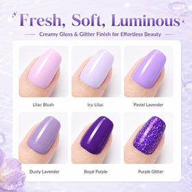 beetles Gel Polish 6 colours swatches on nails