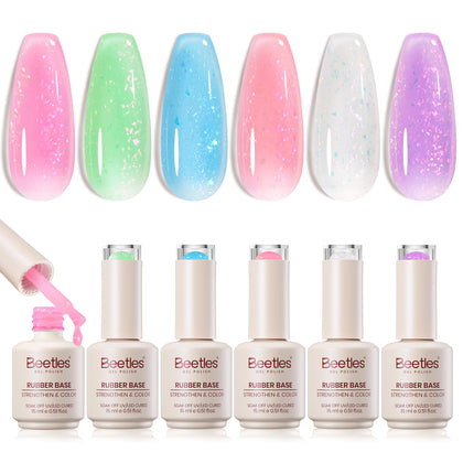 beetles Gel Polish 6 pastel colours set front view