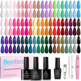 beetles Gel Polish 60 Color Set with base and top coats