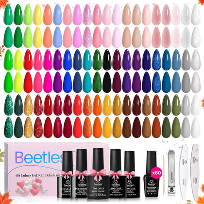 beetles Gel Polish 60 Colors Gel Nail Polish Set front view