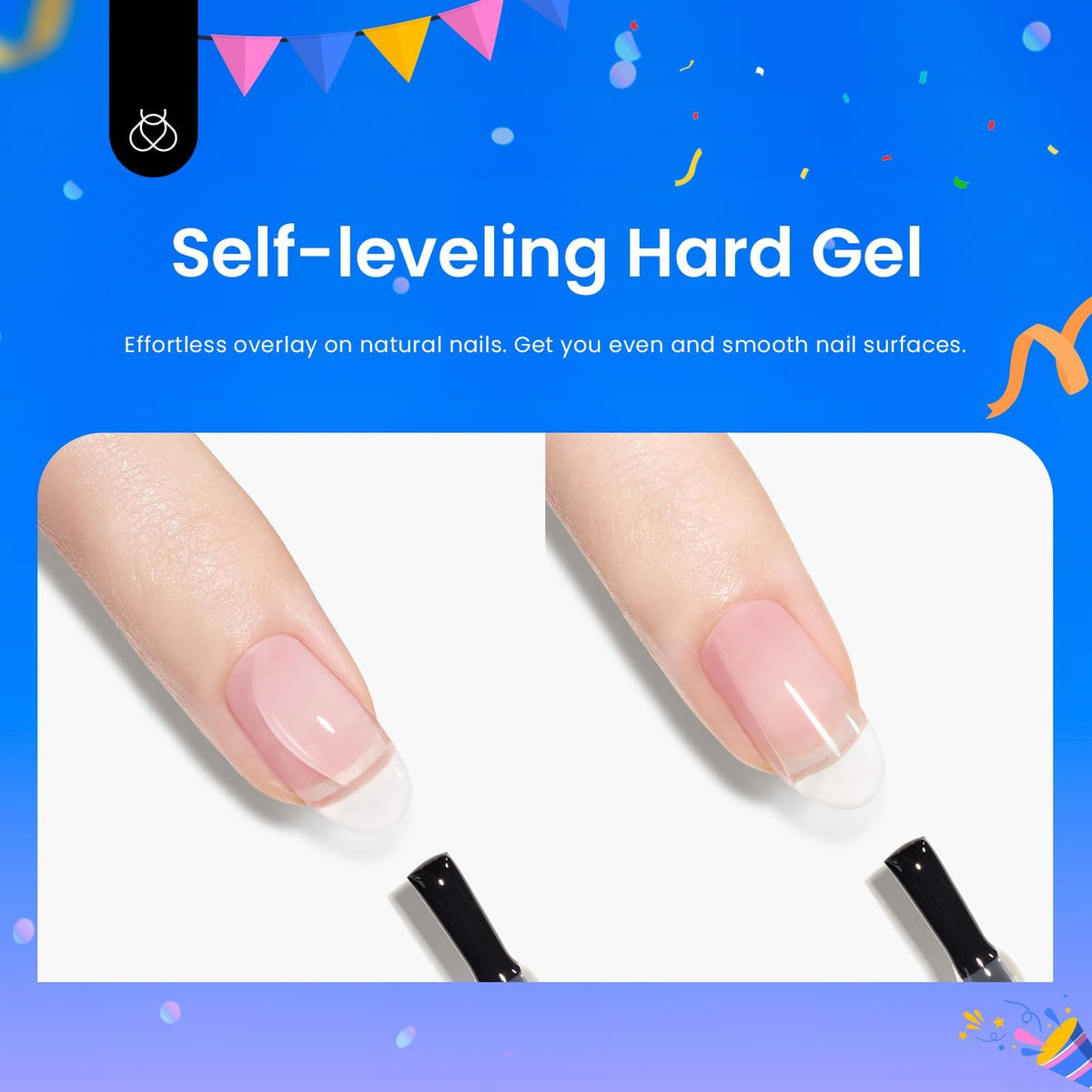 beetles Gel Polish 9 in 1 Nail Glue Gel brush close-up