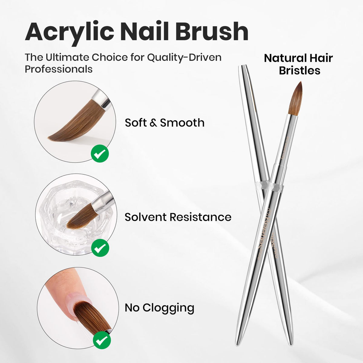 beetles Gel Polish Acrylic Nail Brush close-up of bristles