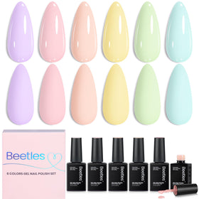 beetles Gel Polish Afternoon Desserts Collection front view with six pastel shades
