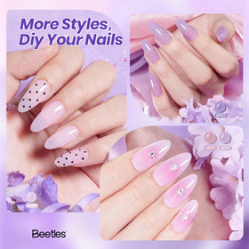 beetles Gel Polish Amethyst Realm shades displayed on nails