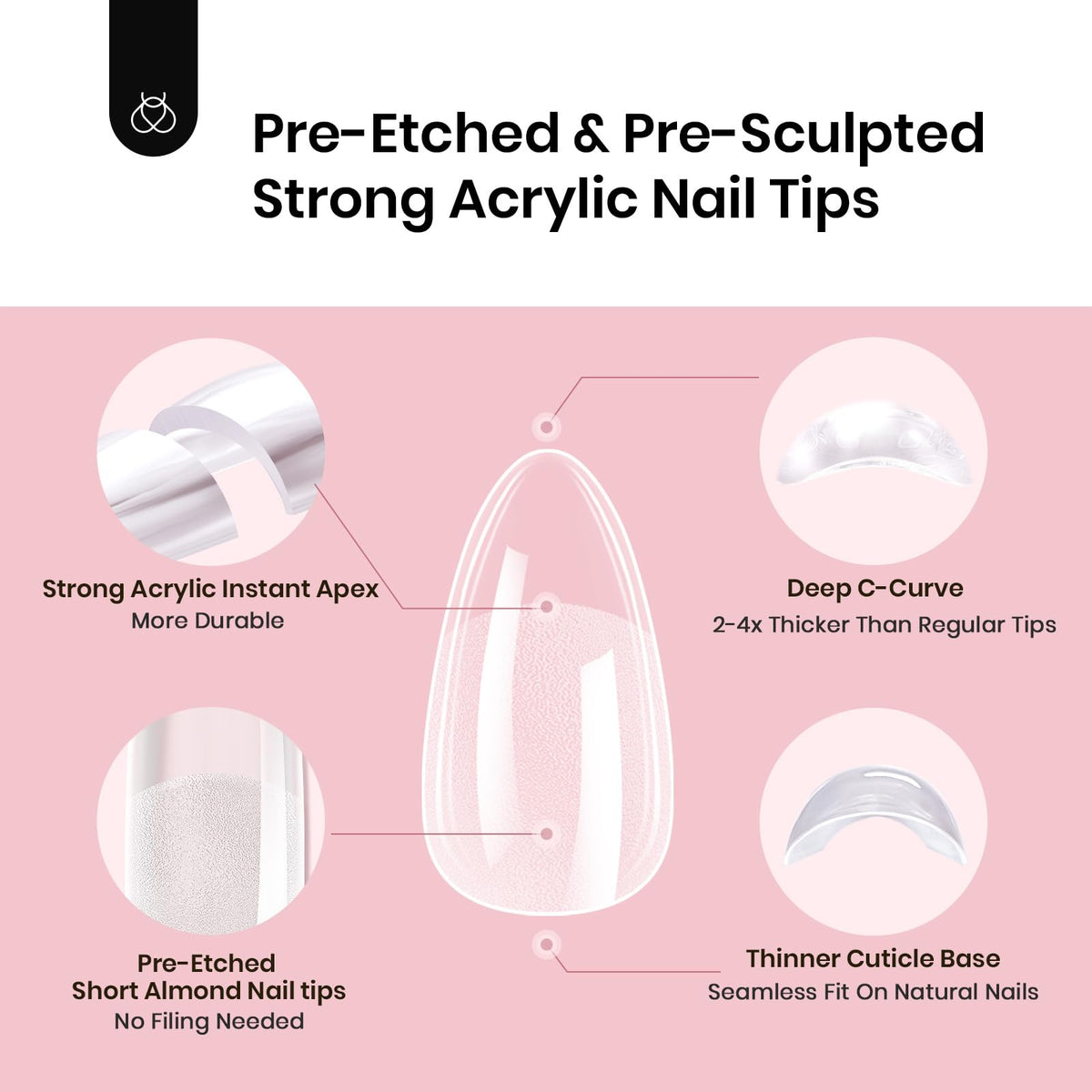beetles Gel Polish Apex Nail Tips displayed with gel glue