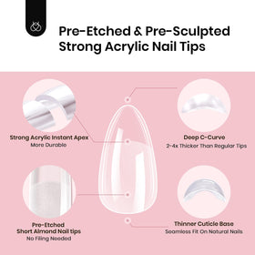 beetles Gel Polish Apex Nail Tips displayed with gel glue