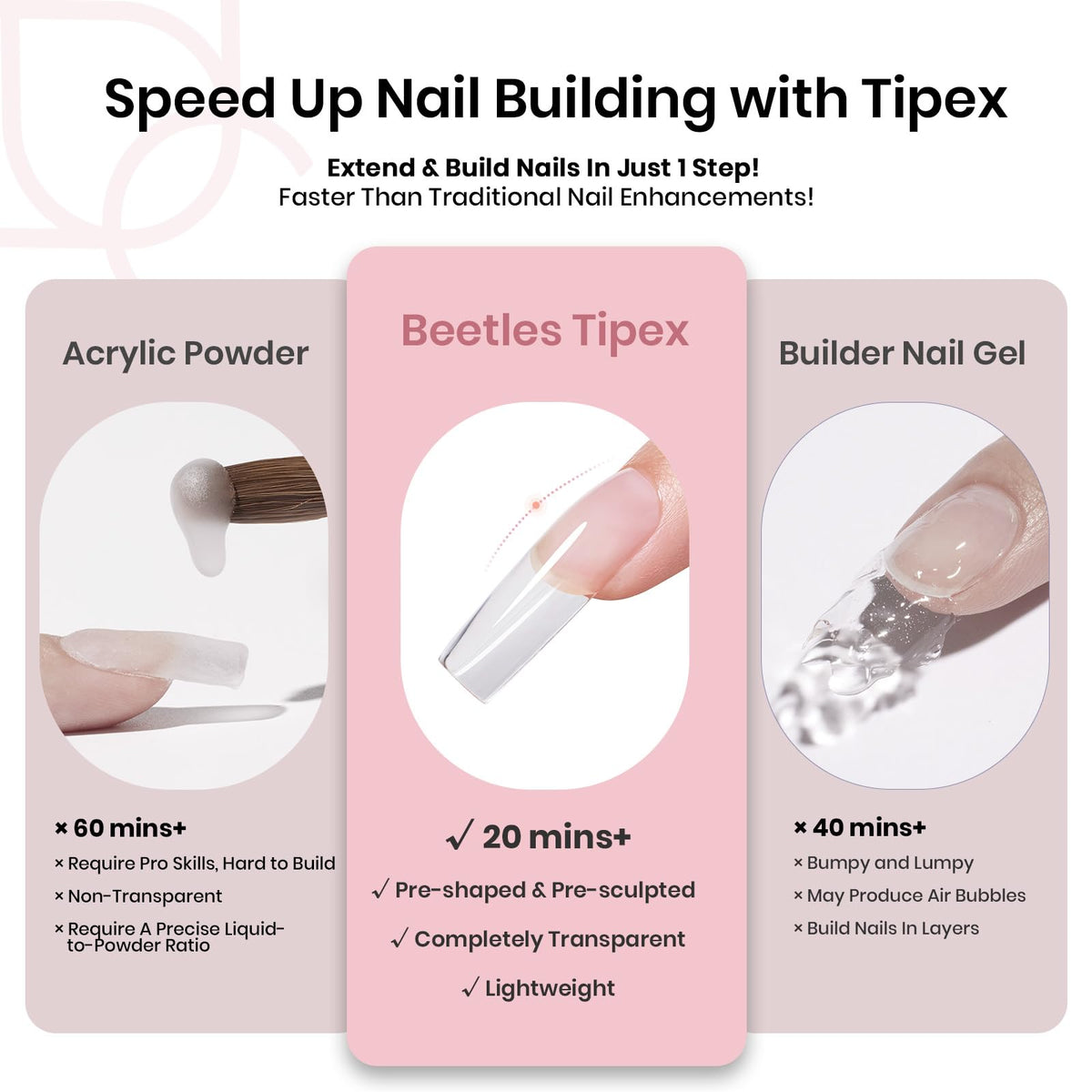 beetles Gel Polish Apex Nail Tips in packaging