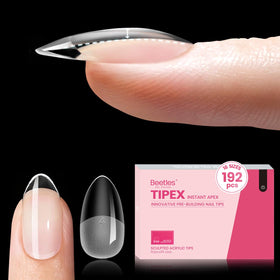 beetles Gel Polish Apex Nail Tips short almond shape front view