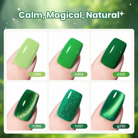 beetles Gel Polish application of forest green gel polish