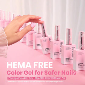 beetles Gel Polish application of nude pink gel nail polish
