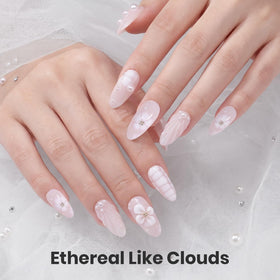 beetles Gel Polish application of sheer white shade on nails
