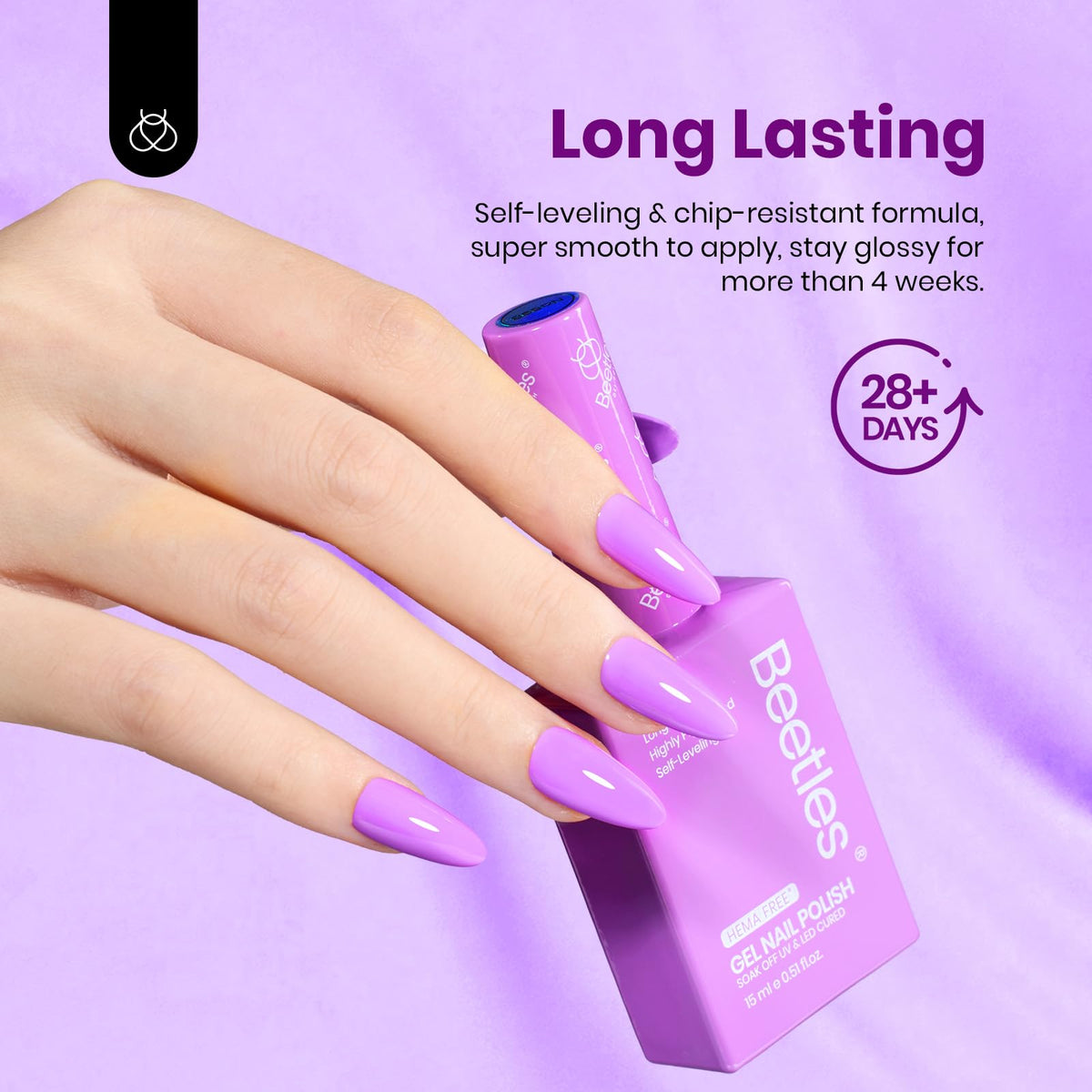 beetles Gel Polish application process with LED light